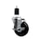 Service Caster 4'' SS Soft Rubber Swivel 1-1/2'' Expanding Stem Caster with Brake SCC-SSEX20S414-SRS-TLB-112 - alternate 1